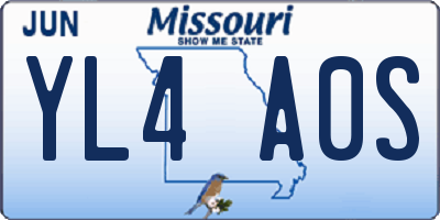 MO license plate YL4A0S