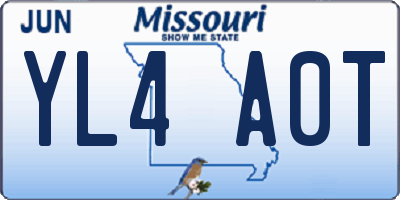 MO license plate YL4A0T