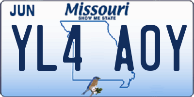 MO license plate YL4A0Y