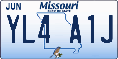 MO license plate YL4A1J