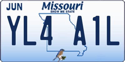 MO license plate YL4A1L