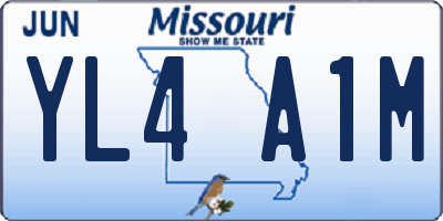 MO license plate YL4A1M