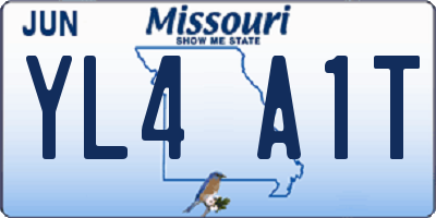 MO license plate YL4A1T
