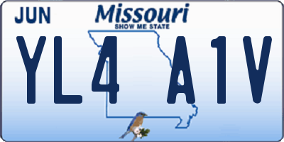 MO license plate YL4A1V