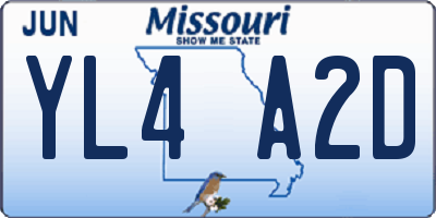 MO license plate YL4A2D