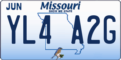 MO license plate YL4A2G
