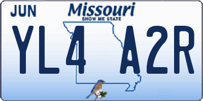 MO license plate YL4A2R