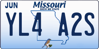 MO license plate YL4A2S