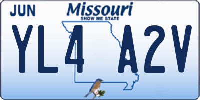 MO license plate YL4A2V