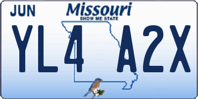MO license plate YL4A2X
