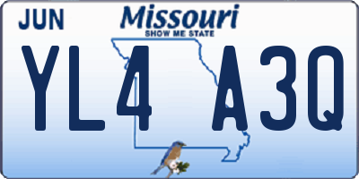 MO license plate YL4A3Q