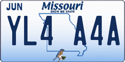 MO license plate YL4A4A