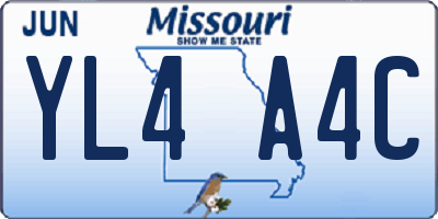 MO license plate YL4A4C