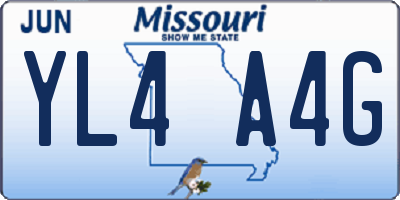 MO license plate YL4A4G