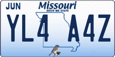 MO license plate YL4A4Z