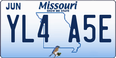 MO license plate YL4A5E
