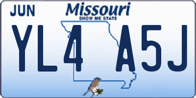MO license plate YL4A5J