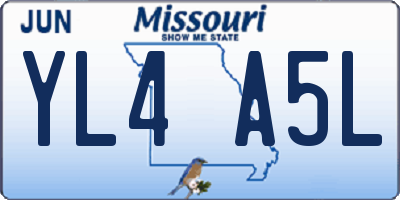 MO license plate YL4A5L
