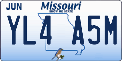 MO license plate YL4A5M