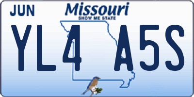MO license plate YL4A5S