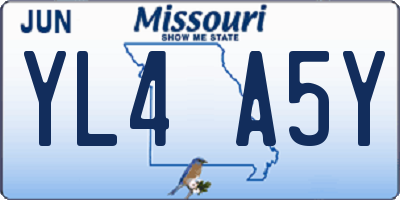 MO license plate YL4A5Y