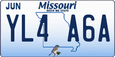 MO license plate YL4A6A