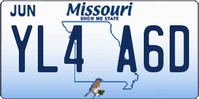 MO license plate YL4A6D