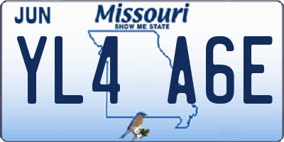 MO license plate YL4A6E