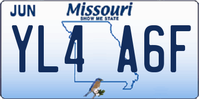 MO license plate YL4A6F