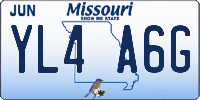 MO license plate YL4A6G