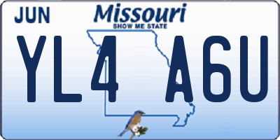 MO license plate YL4A6U