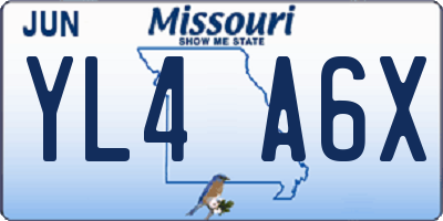 MO license plate YL4A6X