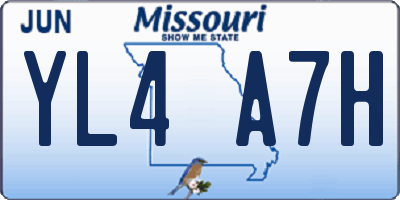 MO license plate YL4A7H