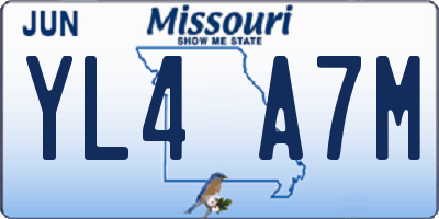 MO license plate YL4A7M