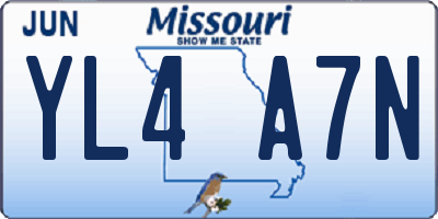 MO license plate YL4A7N