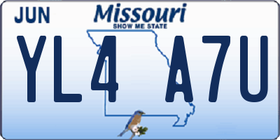 MO license plate YL4A7U
