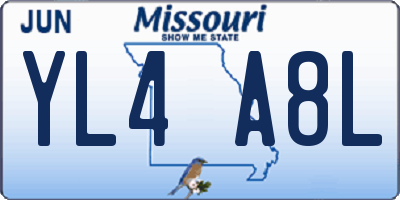 MO license plate YL4A8L