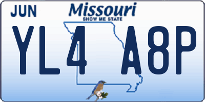 MO license plate YL4A8P