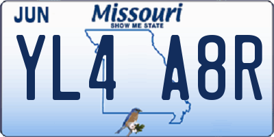 MO license plate YL4A8R