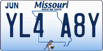 MO license plate YL4A8Y