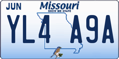 MO license plate YL4A9A