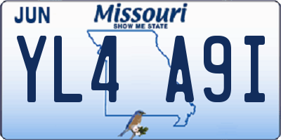 MO license plate YL4A9I