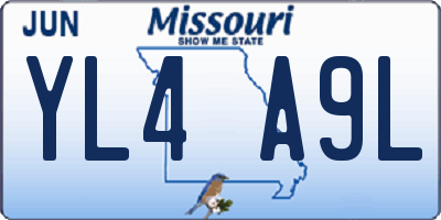 MO license plate YL4A9L