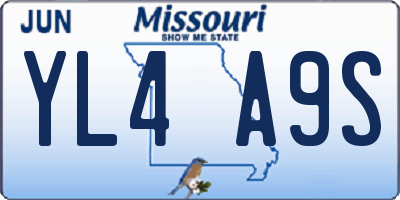 MO license plate YL4A9S