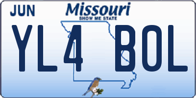 MO license plate YL4B0L
