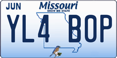 MO license plate YL4B0P
