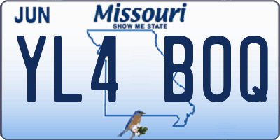 MO license plate YL4B0Q