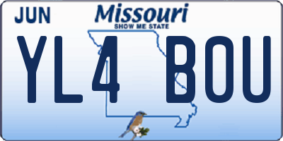 MO license plate YL4B0U
