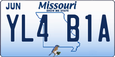 MO license plate YL4B1A