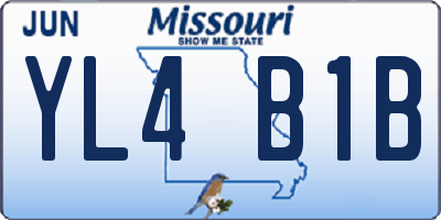 MO license plate YL4B1B